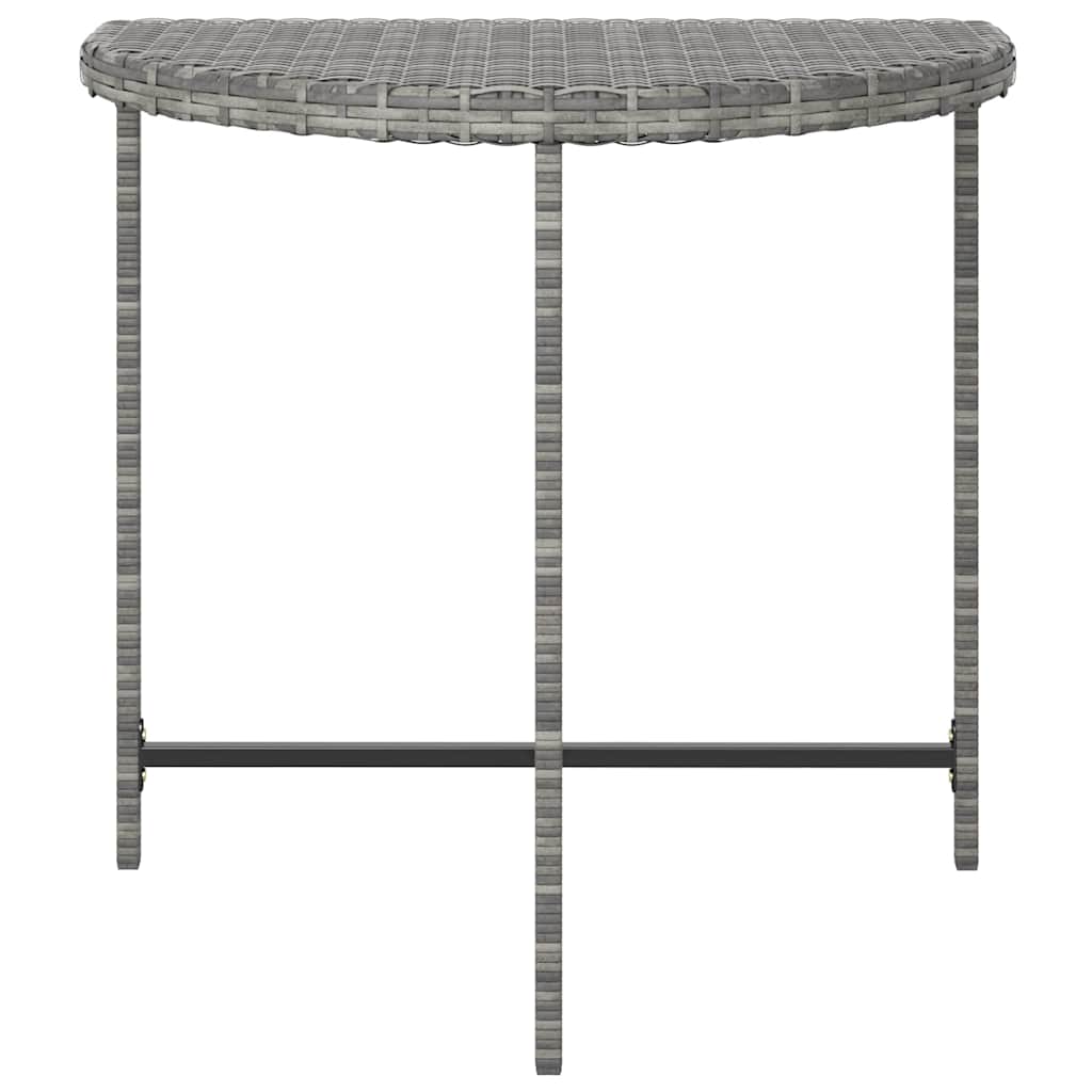316655 vidaXL Garden Table Grey 80x50x75 cm Poly Rattan