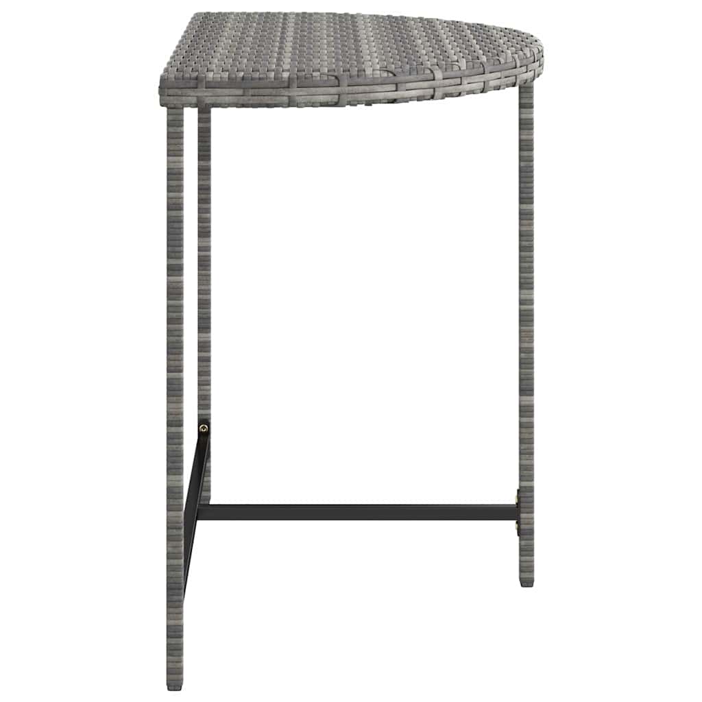 316655 vidaXL Garden Table Grey 80x50x75 cm Poly Rattan