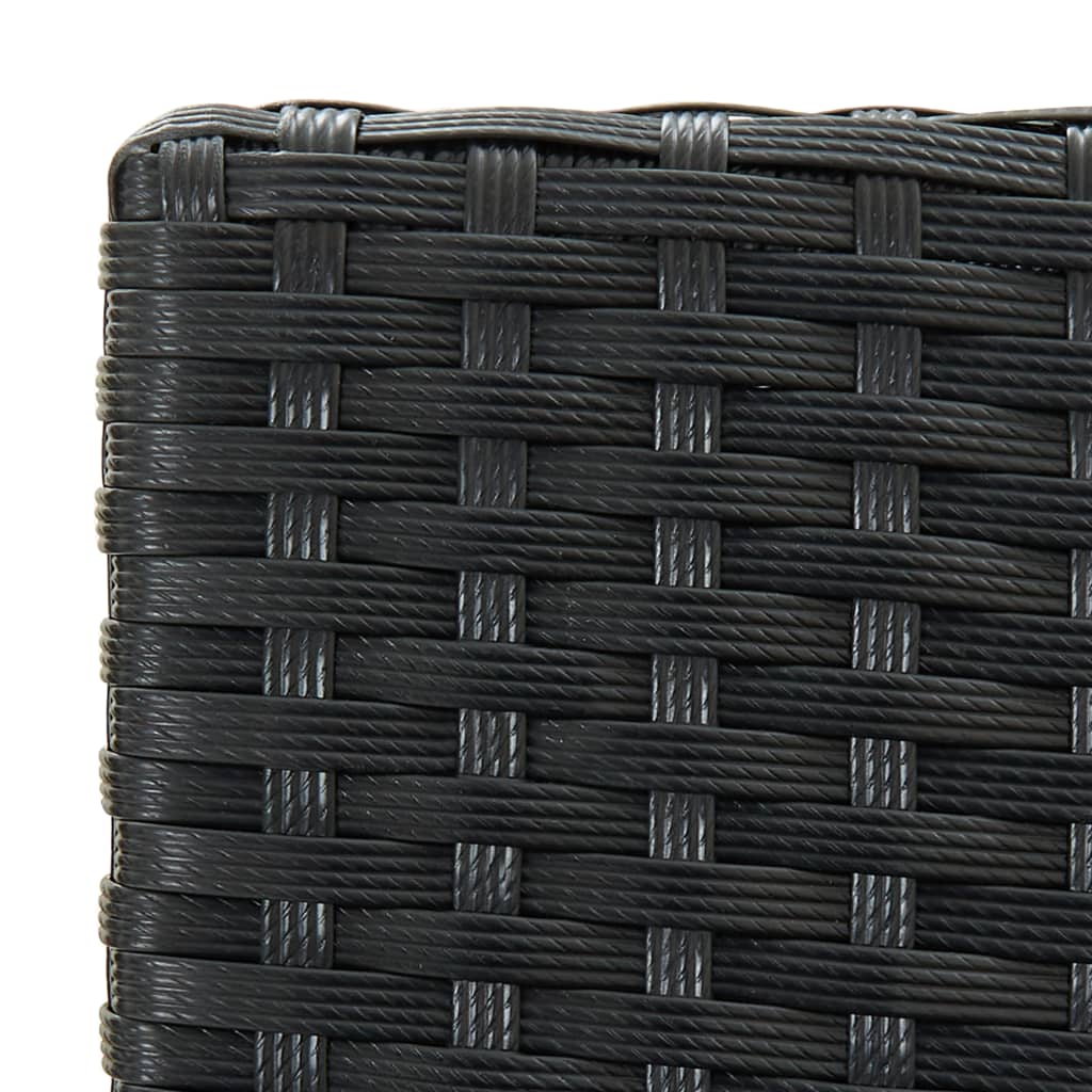 Bar Stool | Set of 2 | Black | Poly Rattan | Counter Height | Durable