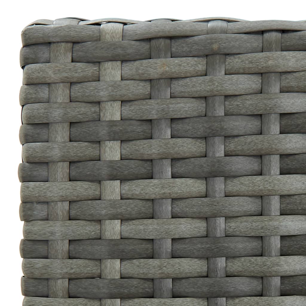 Garden Bar Stools with Cushions 4 pcs Grey Poly Rattan