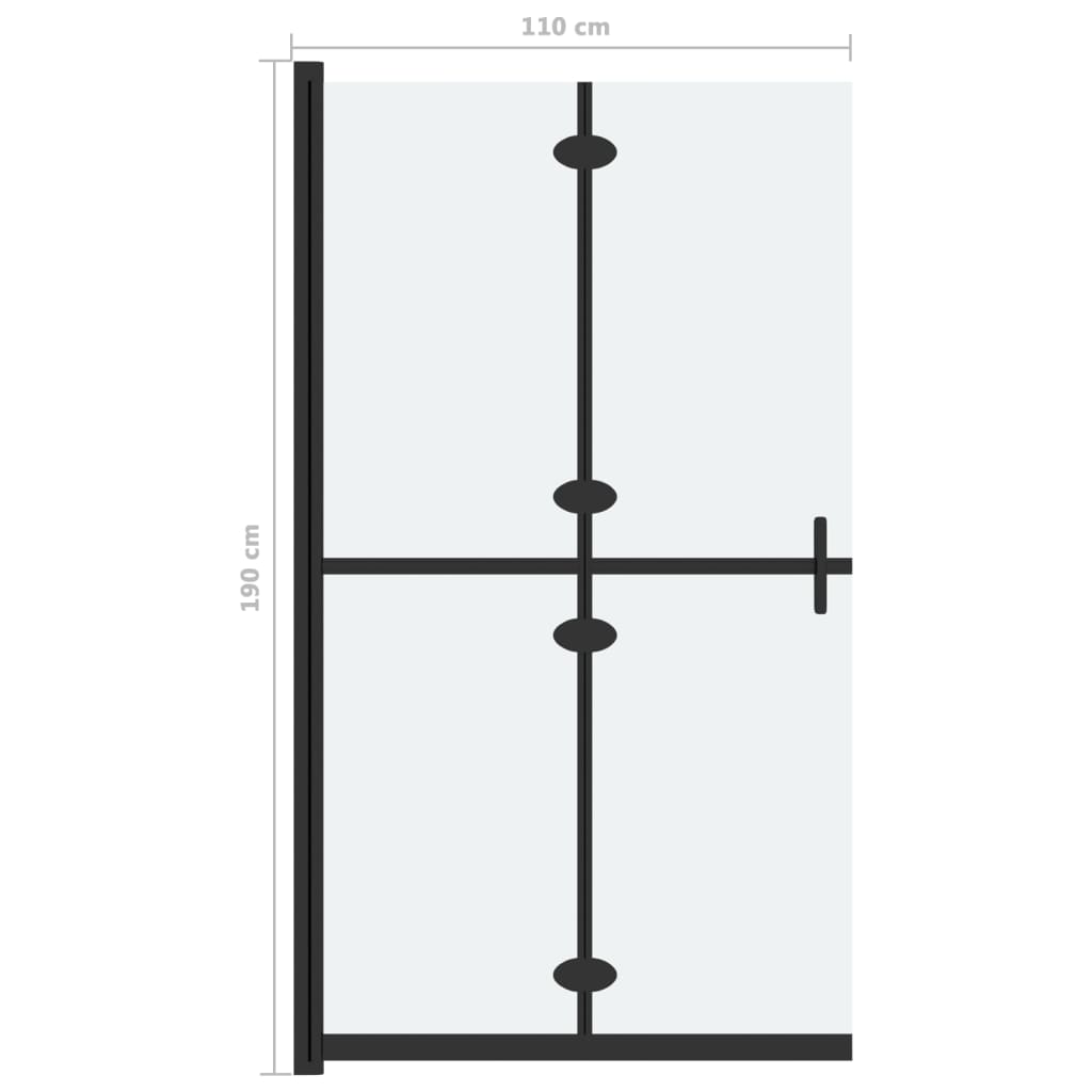 Foldable Walk-in Shower Wall Frosted ESG Glass 110x190 cm
