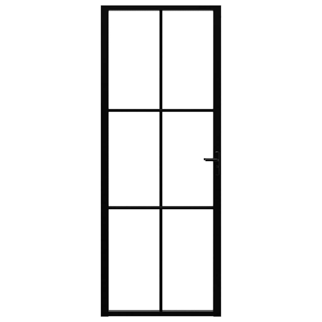 Interior Door ESG Glass and Aluminium 76x201,5 cm Black