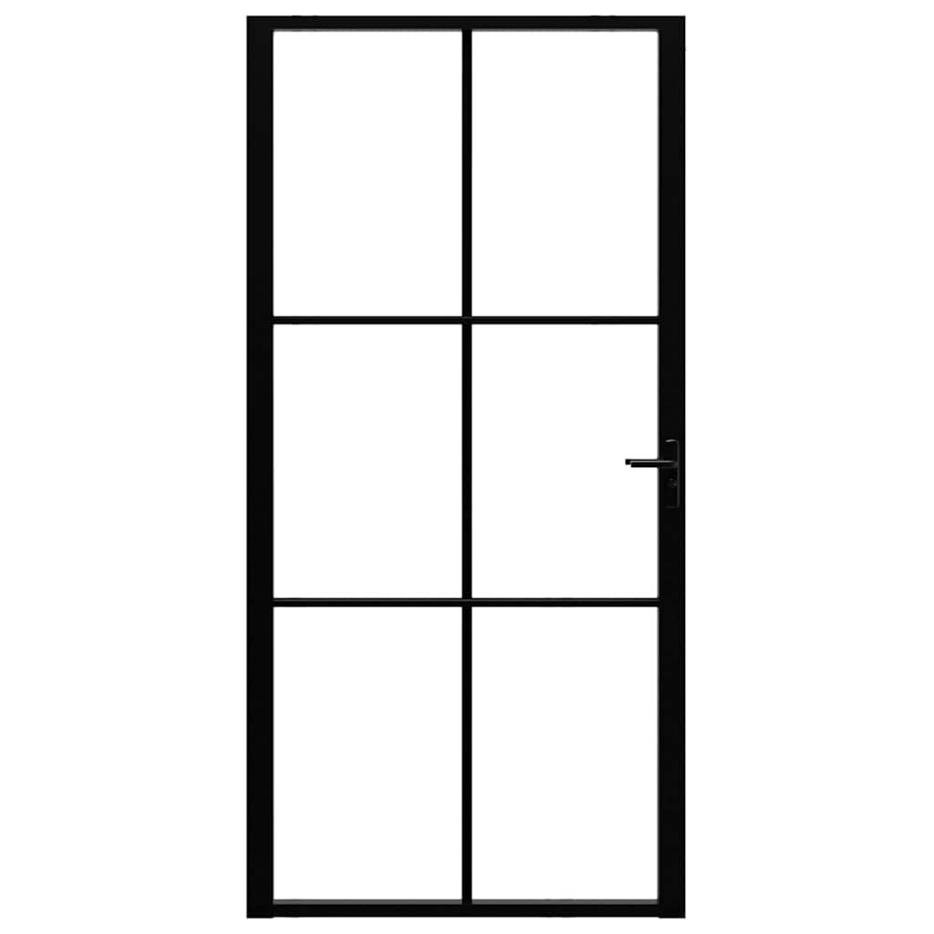 Interior Door ESG Glass and Aluminium 102.5x201.5 cm Black