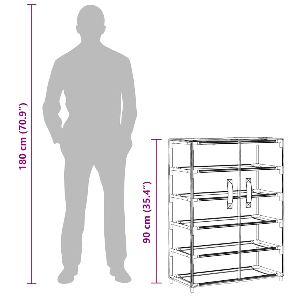 Shoe Cabinet Black 60x28x90 cm Fabric