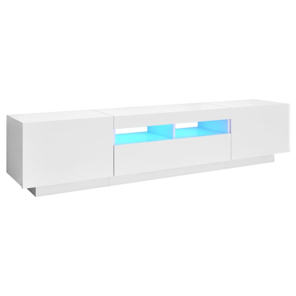 vidaXL TV Cabinet with LED Lights White 180x35x40 cm