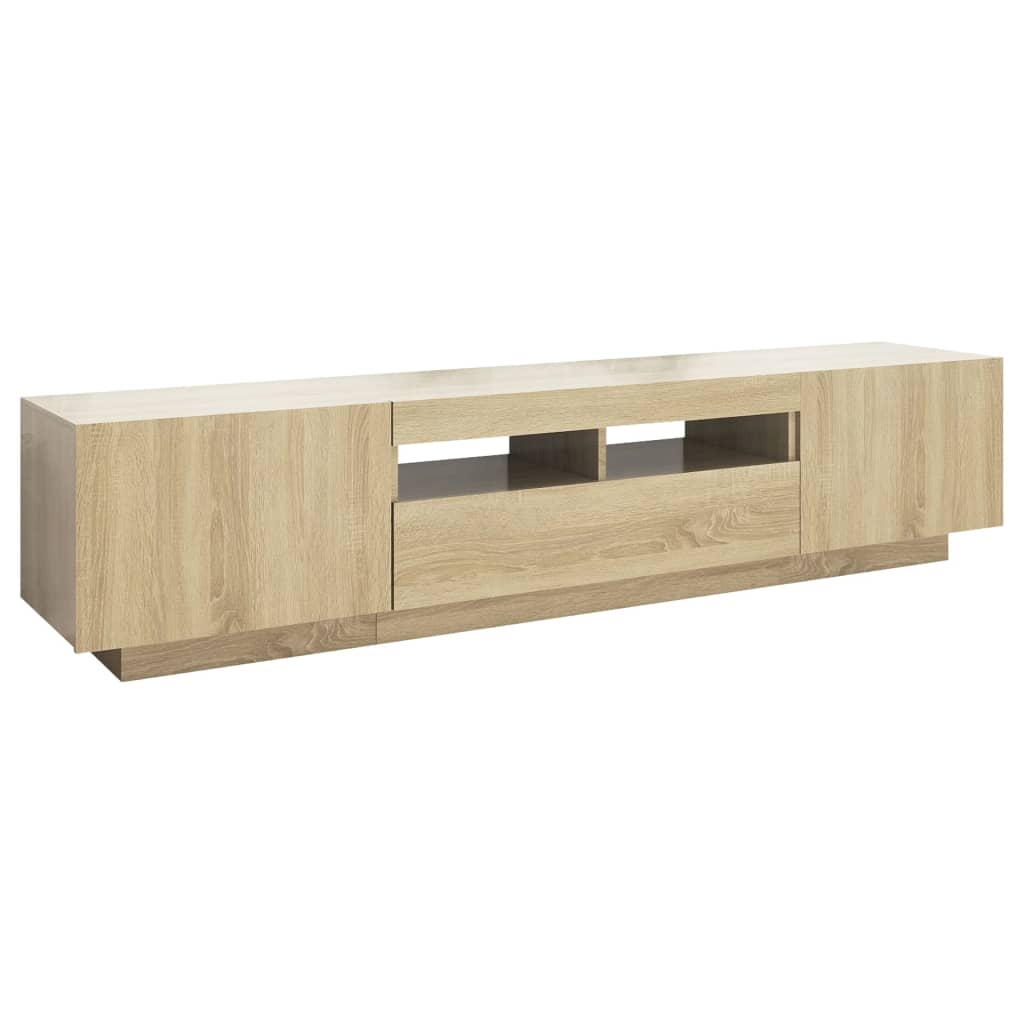 vidaXL TV Cabinet with LED Lights Sonoma Oak 180x35x40 cm