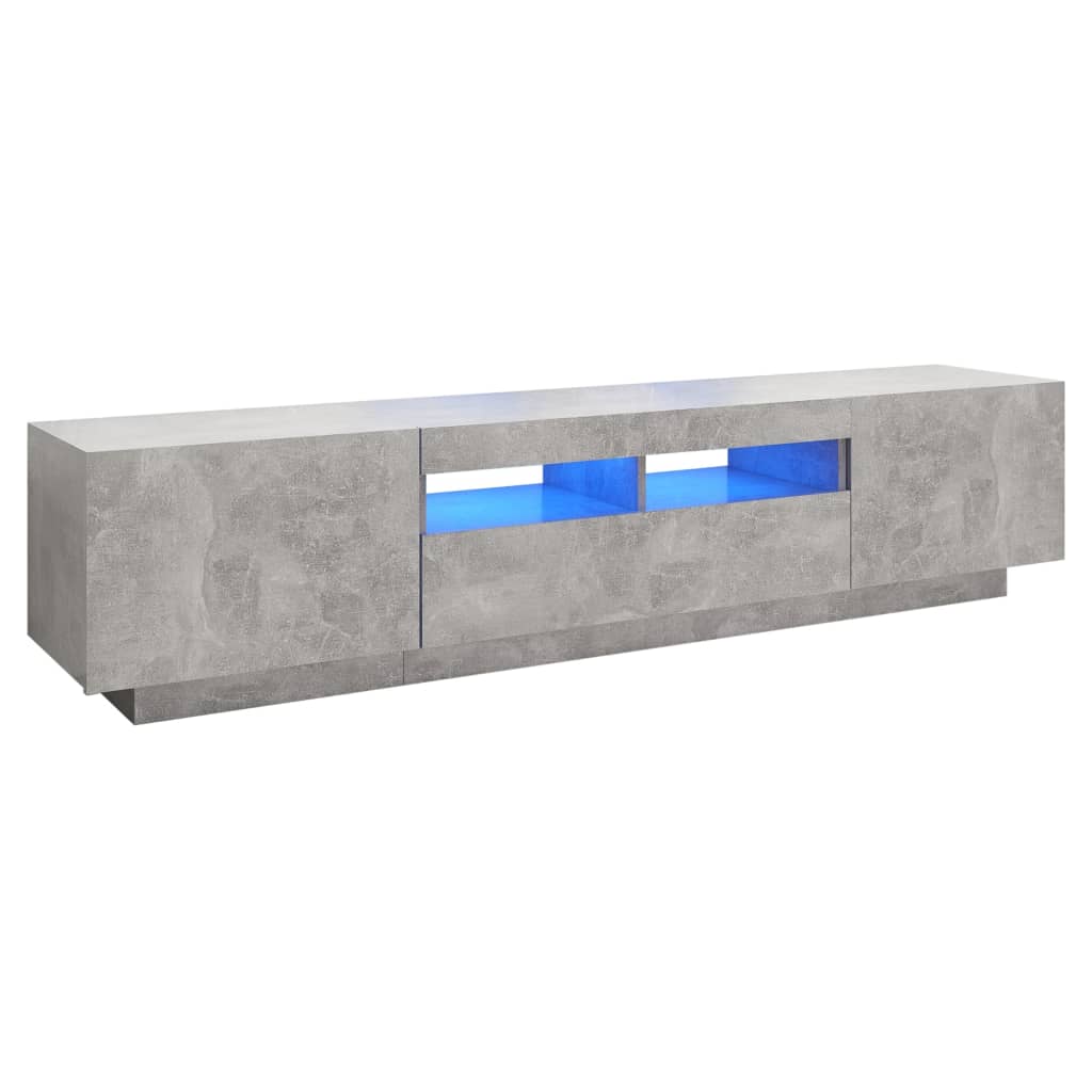 vidaXL TV Cabinet with LED Lights Concrete Grey 180x35x40 cm