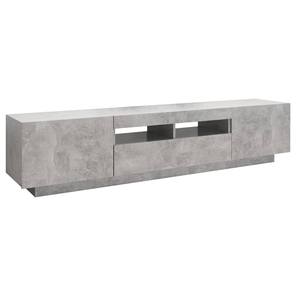 vidaXL TV Cabinet with LED Lights Concrete Grey 180x35x40 cm