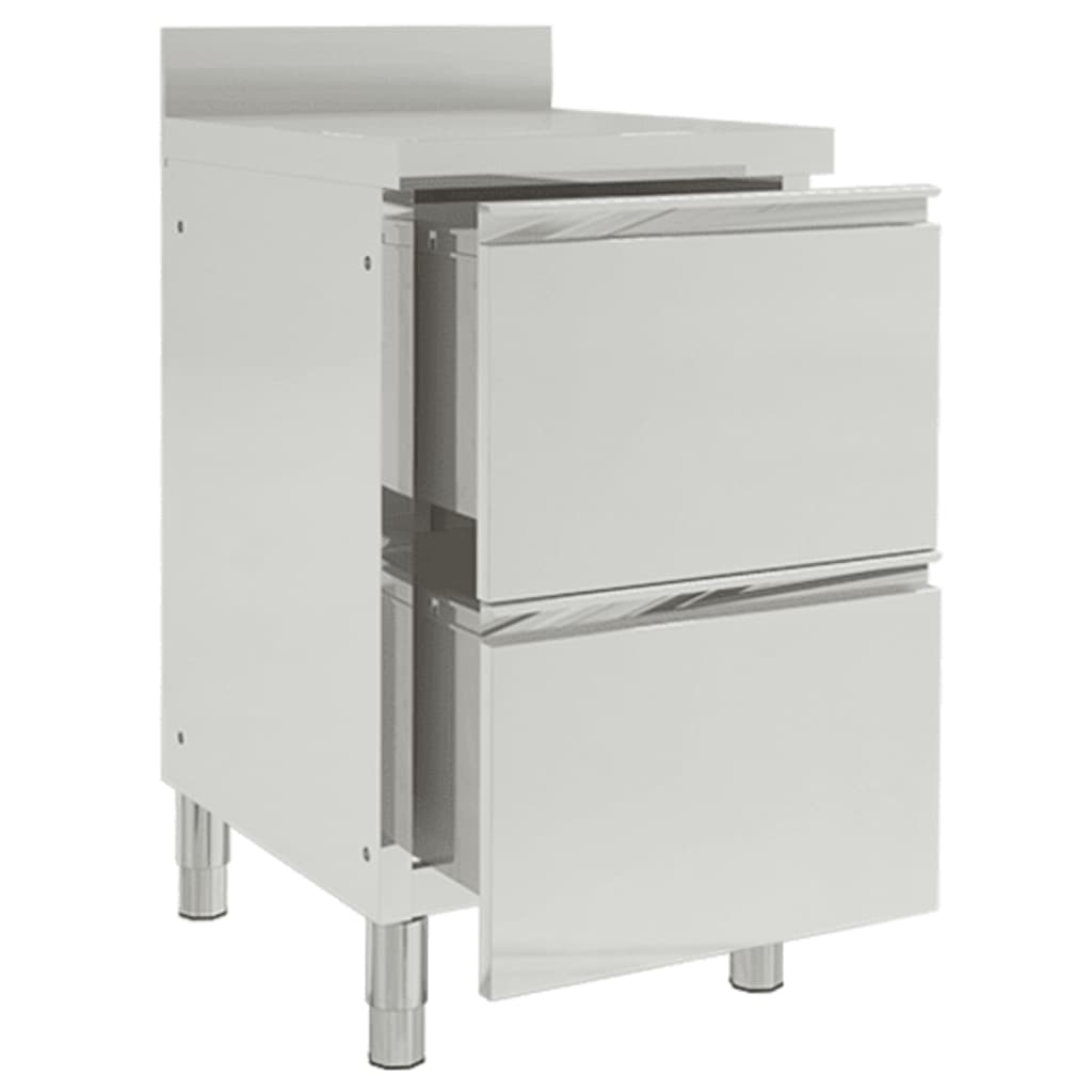 vidaXL Commercial Kitchen Cabinet with 2 Drawers 50x60x96 cm