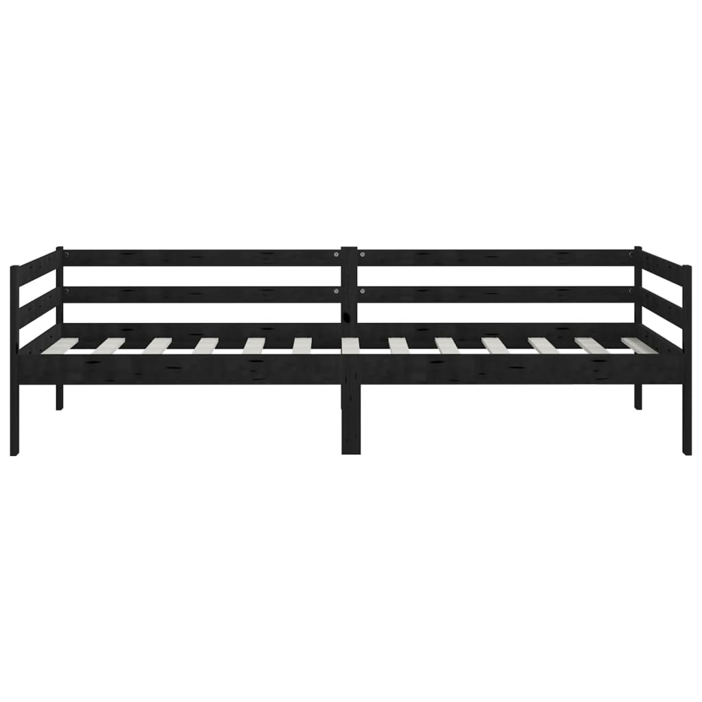 vidaXL Day Bed without Mattress Black Solid Wood Pine 90x200cm