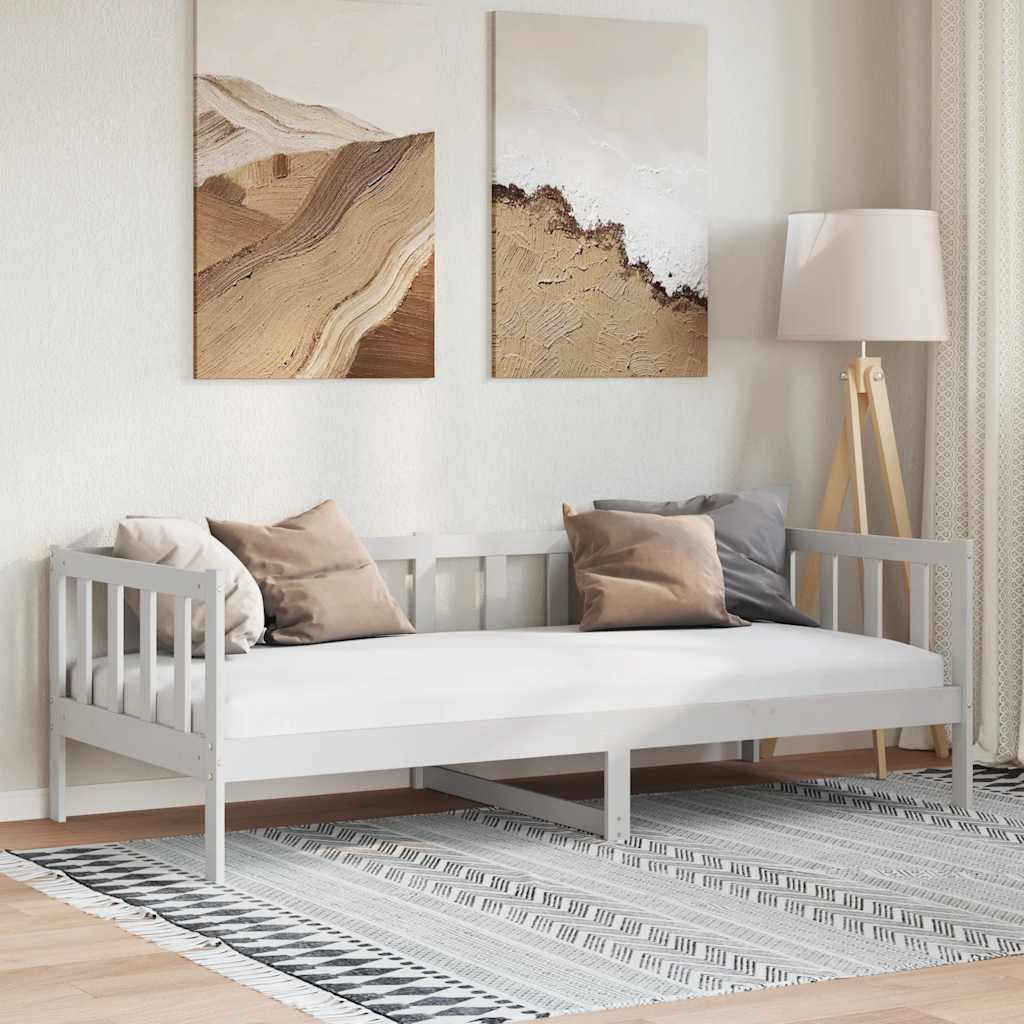 Day Bed without Mattress White Solid Wood Pine 90x200cm