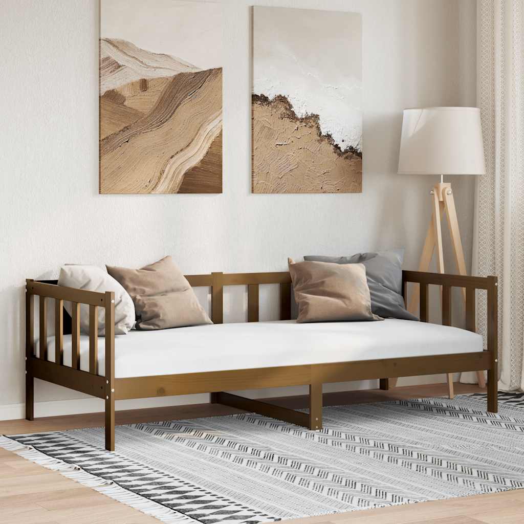 Day Bed | Honey brown | Solid pine wood | 90 x 200 cm