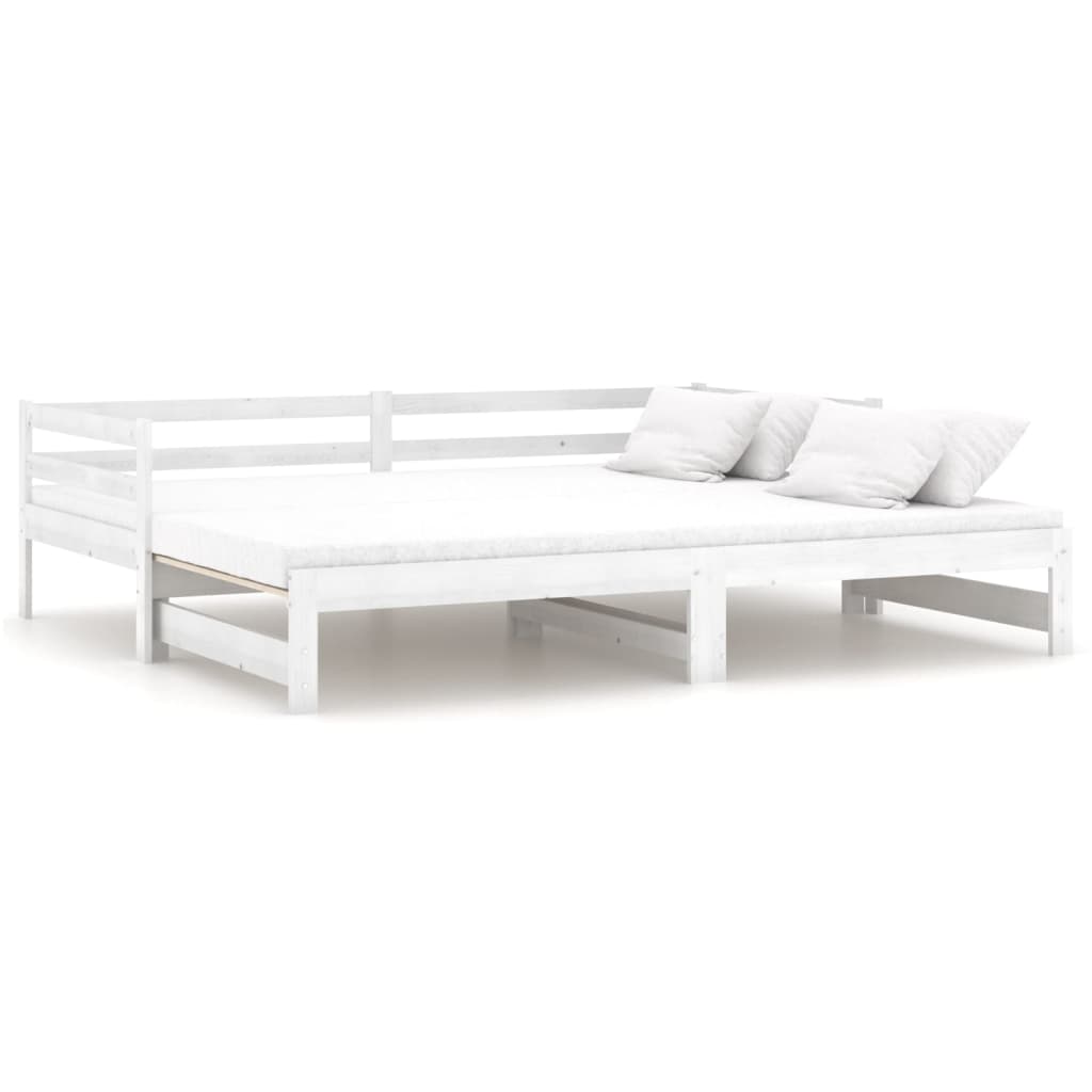 vidaXL Pull-out Day Bed without Mattress White 2x(90x200)cm