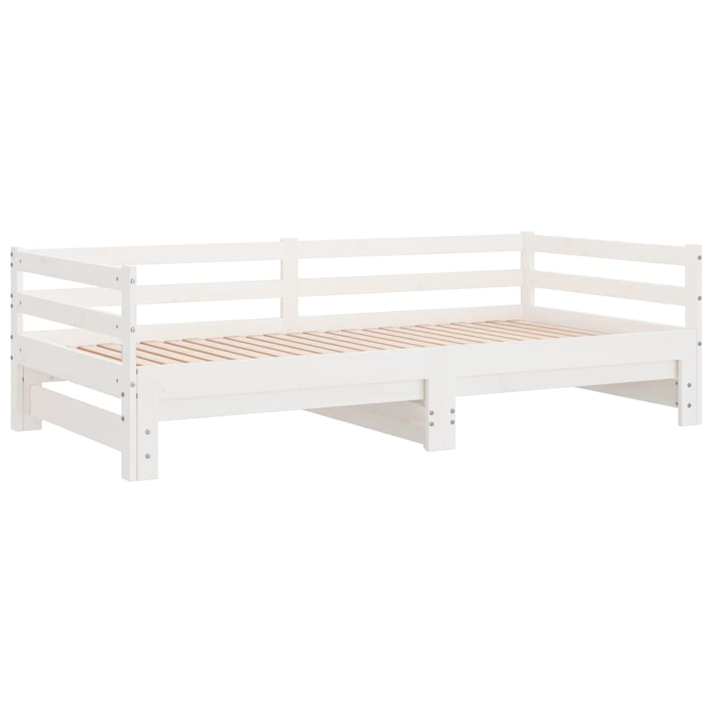 vidaXL Pull-out Day Bed without Mattress White 2x(90x200)cm