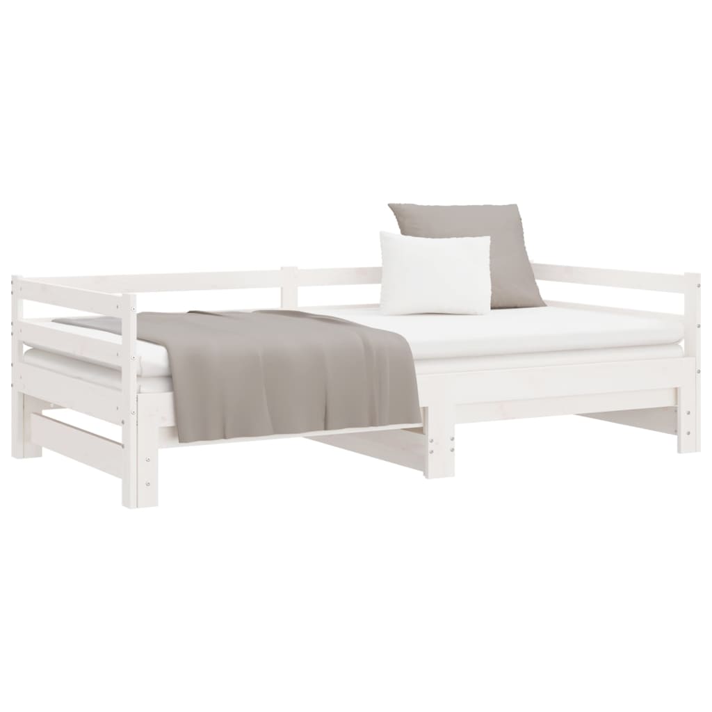 vidaXL Pull-out Day Bed without Mattress White 2x(90x200)cm