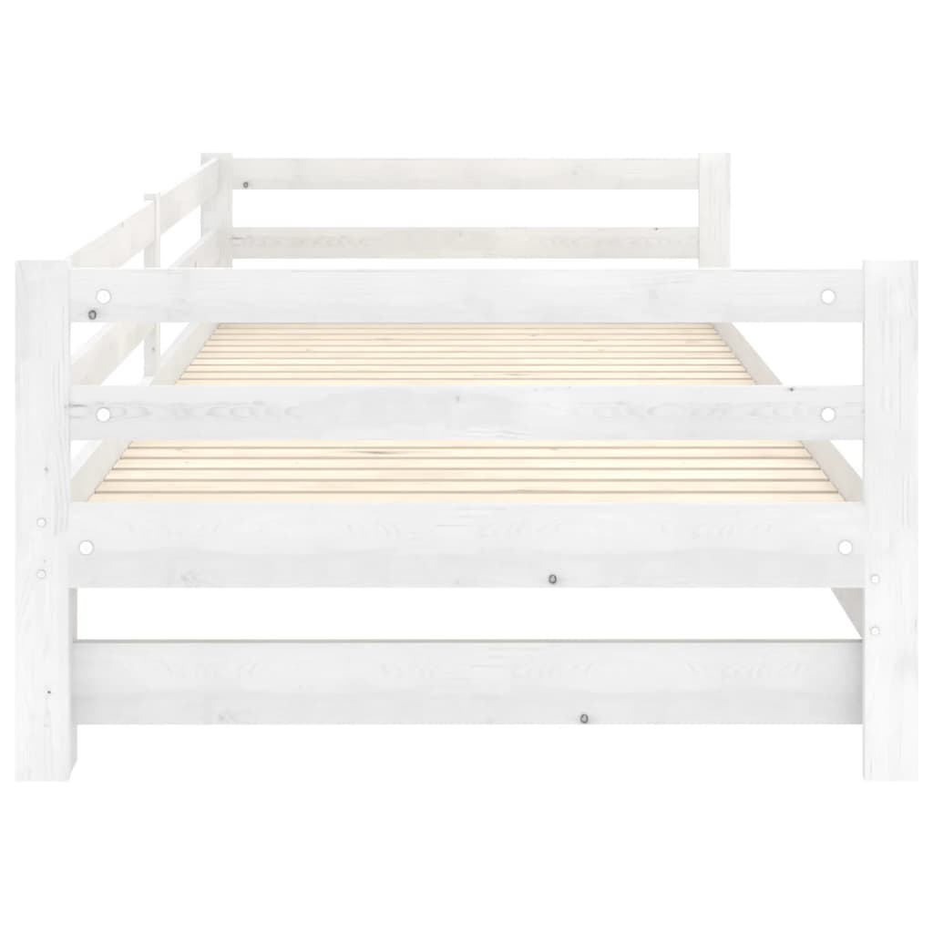 vidaXL Pull-out Day Bed without Mattress White 2x(90x200)cm