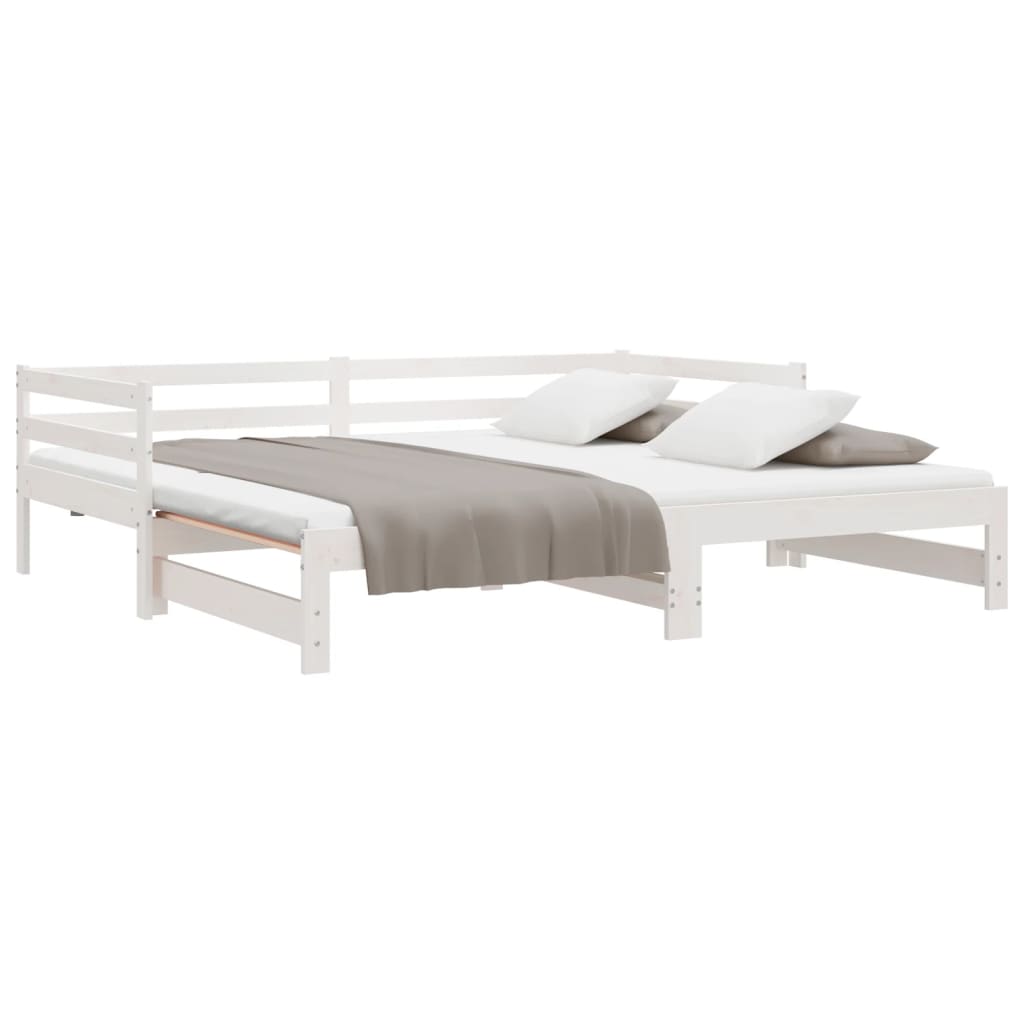 vidaXL Pull-out Day Bed without Mattress White 2x(90x200)cm