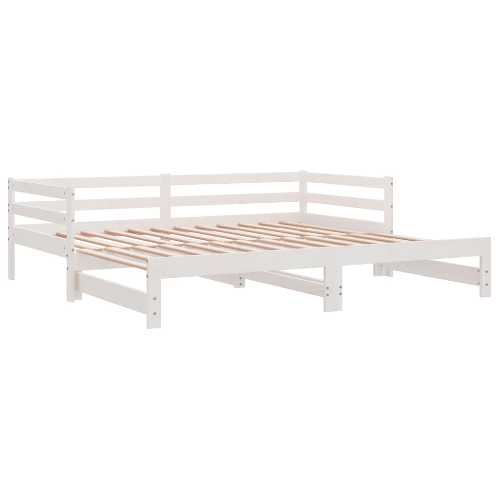 vidaXL Pull-out Day Bed without Mattress White 2x(90x200)cm