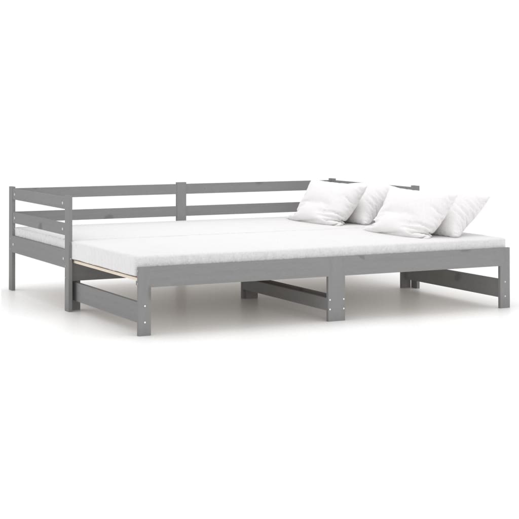 vidaXL Pull-out Day Bed without Mattress Grey 2x(90x200)cm