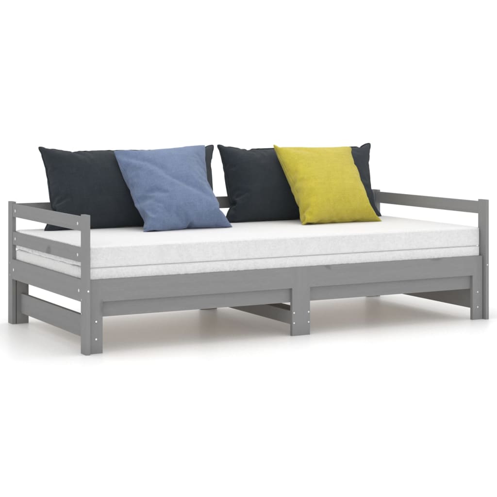 vidaXL Pull-out Day Bed without Mattress Grey 2x(90x200)cm