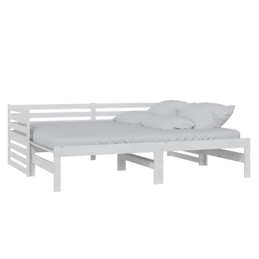 vidaXL Pull-out Day Bed without Mattress White 2x(90x200)cm