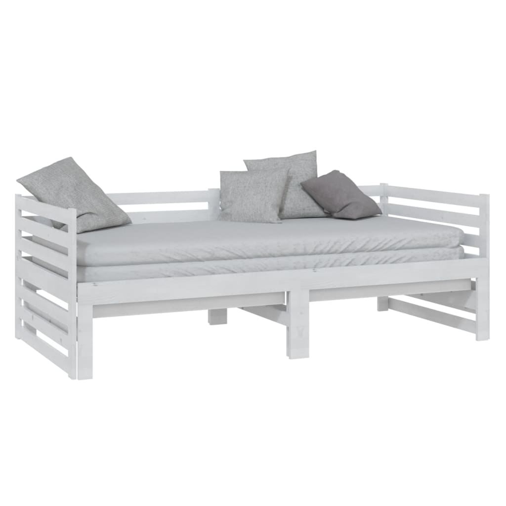 vidaXL Pull-out Day Bed without Mattress White 2x(90x200)cm