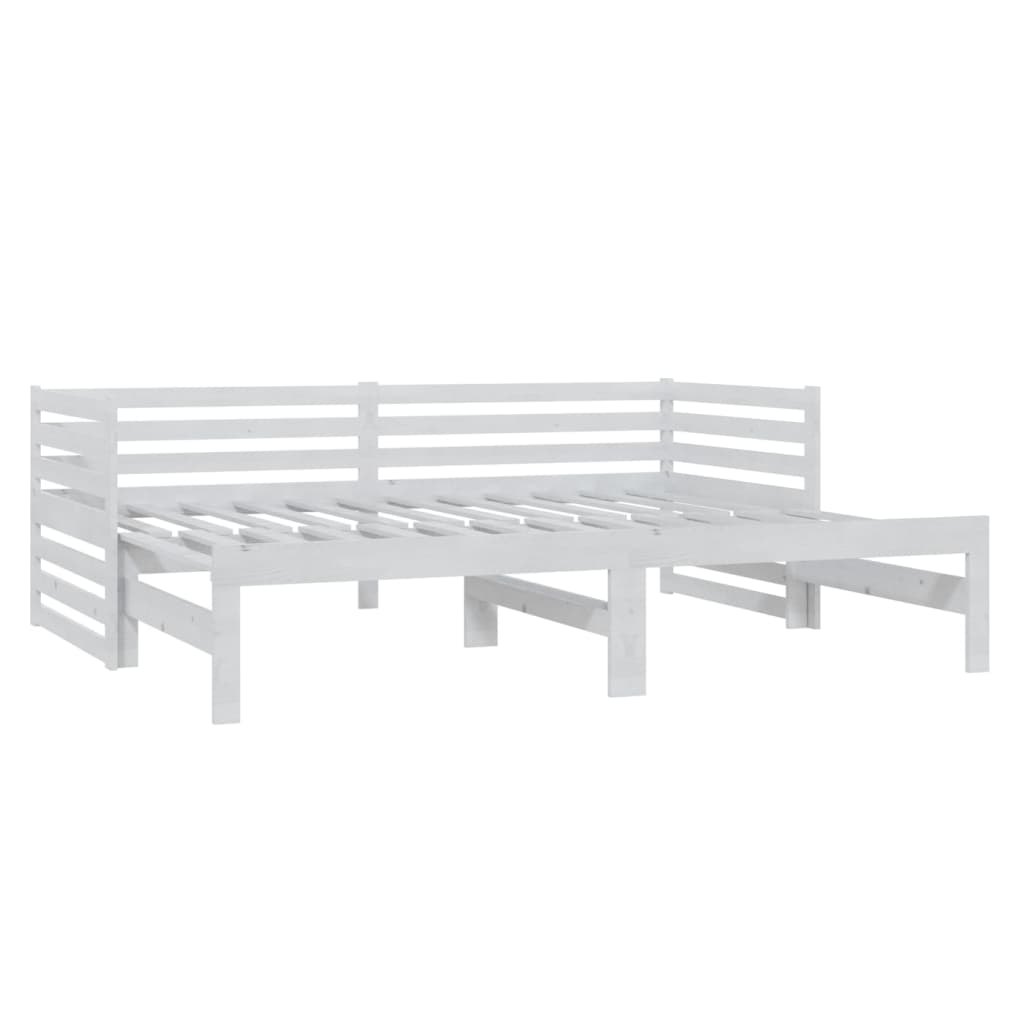 vidaXL Pull-out Day Bed without Mattress White 2x(90x200)cm