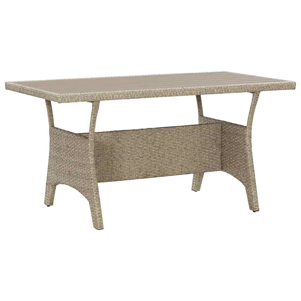 316583 vidaXL Garden Table Grey 120x70x66 cm Poly Rattan
