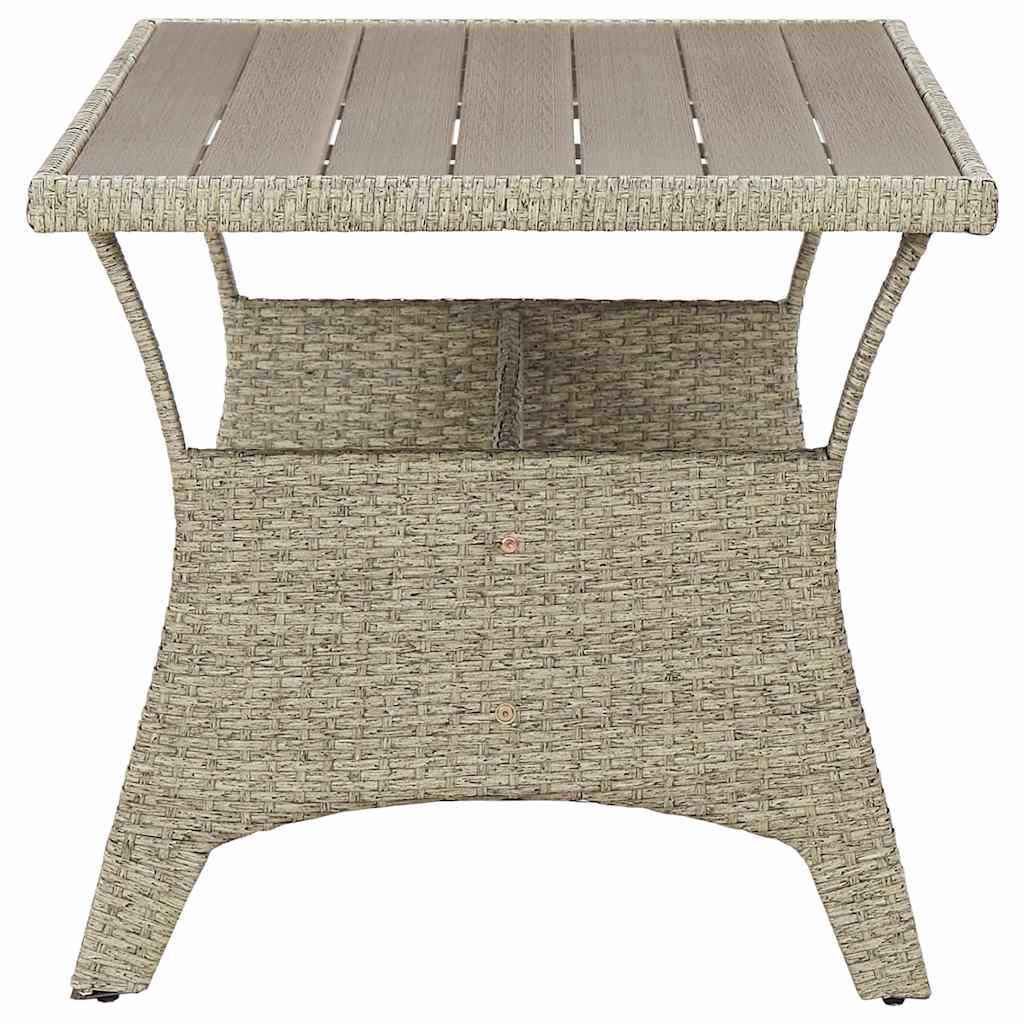 316583 vidaXL Garden Table Grey 120x70x66 cm Poly Rattan