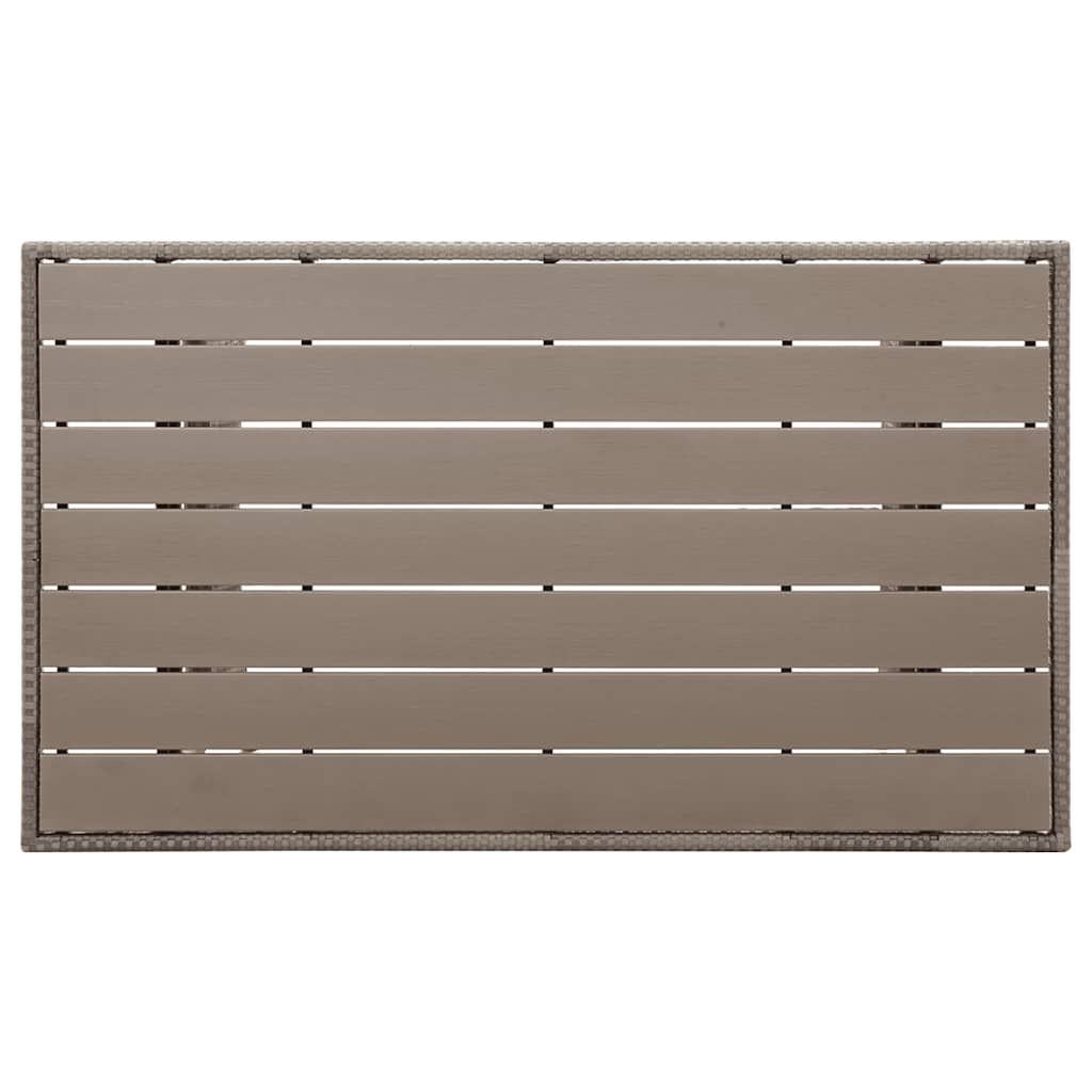 Garden Table Grey 120x70x66 cm Poly Rattan