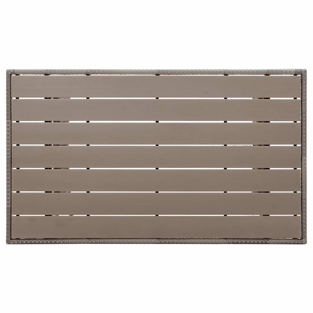 316584 vidaXL Garden Table Grey 120x70x66 cm Poly Rattan