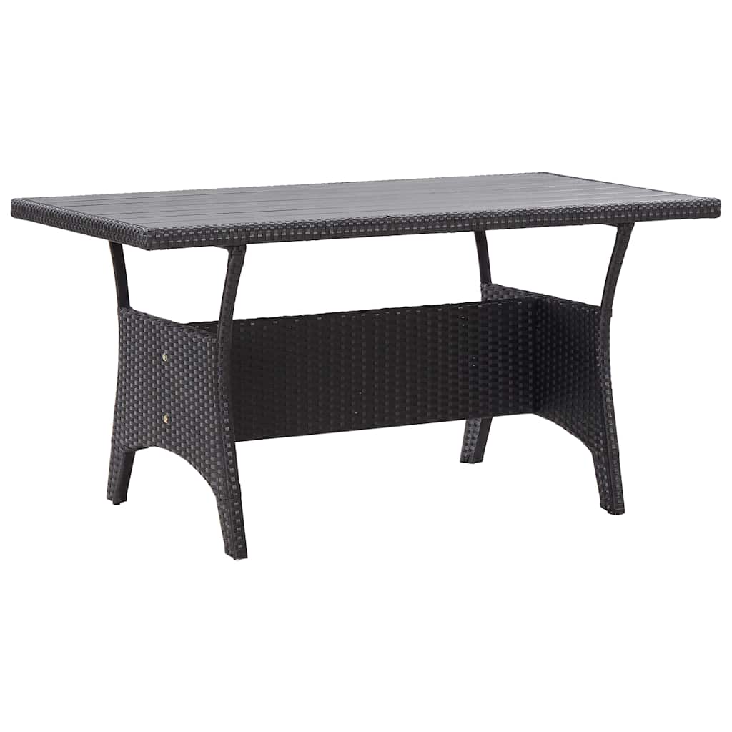 316585 vidaXL Garden Table Black 120x70x66 cm Poly Rattan