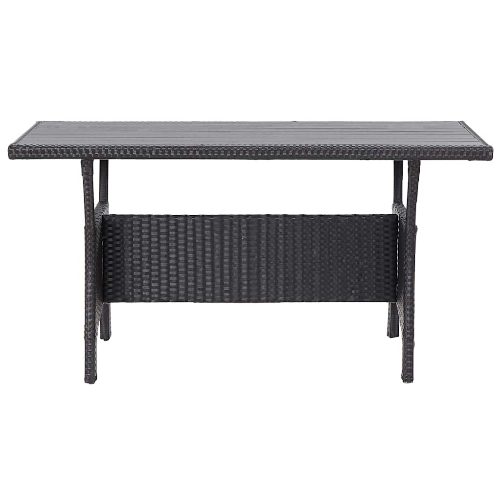 316585 vidaXL Garden Table Black 120x70x66 cm Poly Rattan
