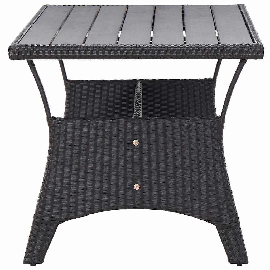 316585 vidaXL Garden Table Black 120x70x66 cm Poly Rattan