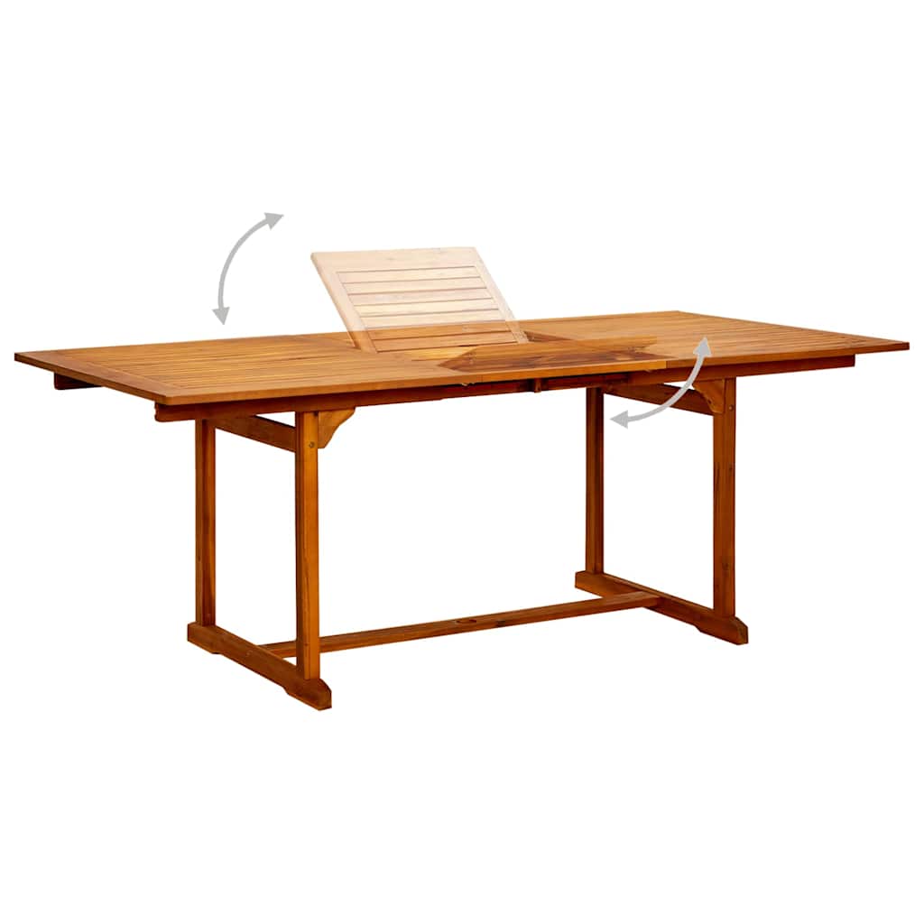 316564 vidaXL Garden Dining Table (150-200)x100x75 cm Solid Acacia Wood