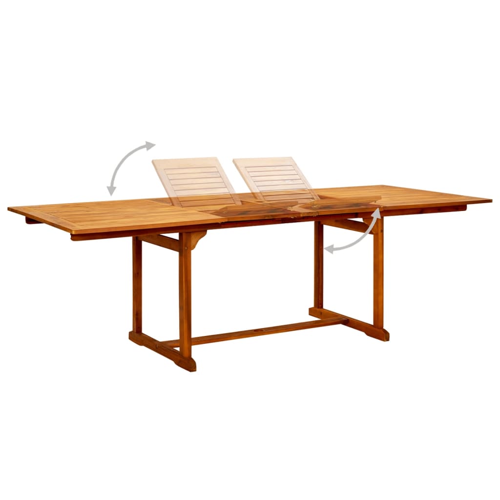 vidaXL Garden Dining Table (160-240)x100x75 cm Solid Acacia Wood