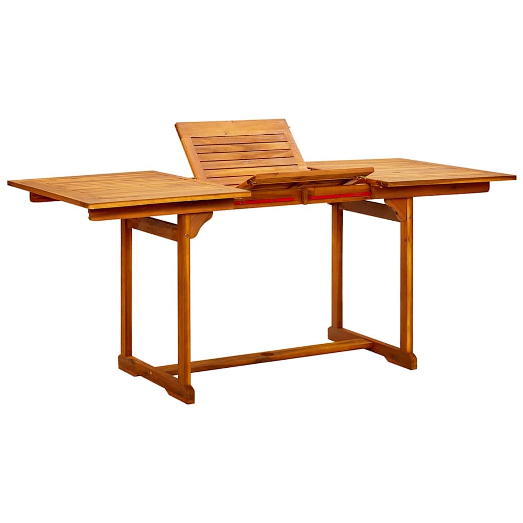 316568 vidaXL Garden Dining Table (120-170)x80x75 cm Solid Acacia Wood