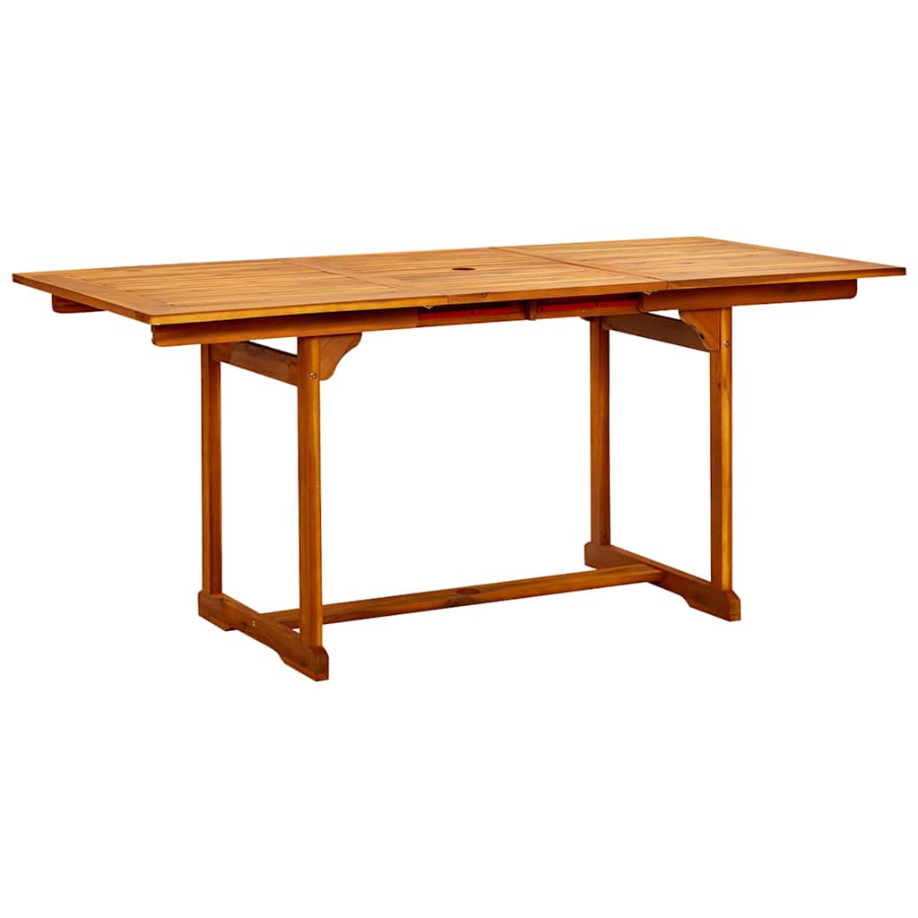 316568 vidaXL Garden Dining Table (120-170)x80x75 cm Solid Acacia Wood