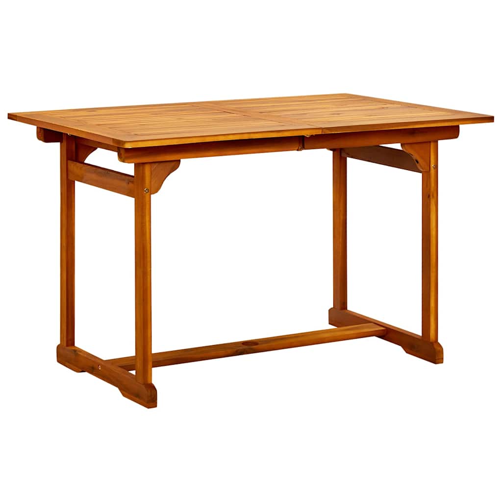 316568 vidaXL Garden Dining Table (120-170)x80x75 cm Solid Acacia Wood
