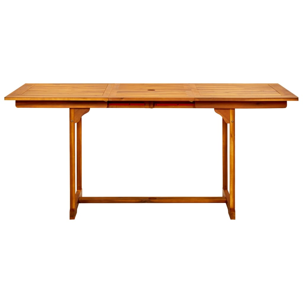 316568 vidaXL Garden Dining Table (120-170)x80x75 cm Solid Acacia Wood