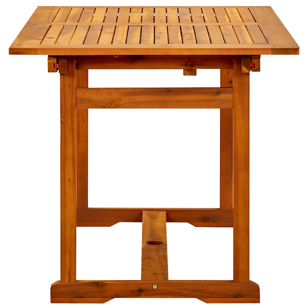 316568 vidaXL Garden Dining Table (120-170)x80x75 cm Solid Acacia Wood