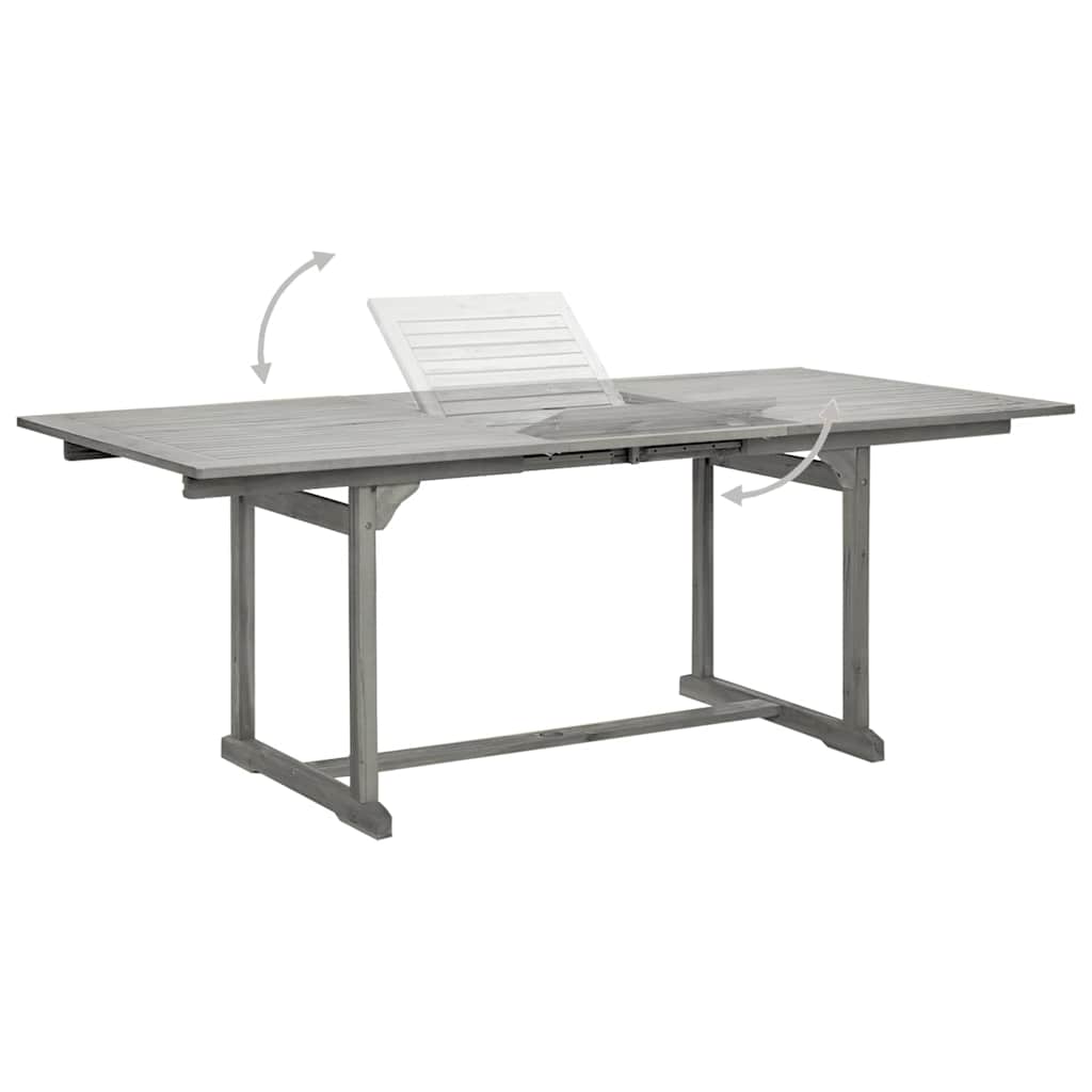 316571 vidaXL Garden Dining Table (150-200)x100x75 cm Solid Acacia Wood