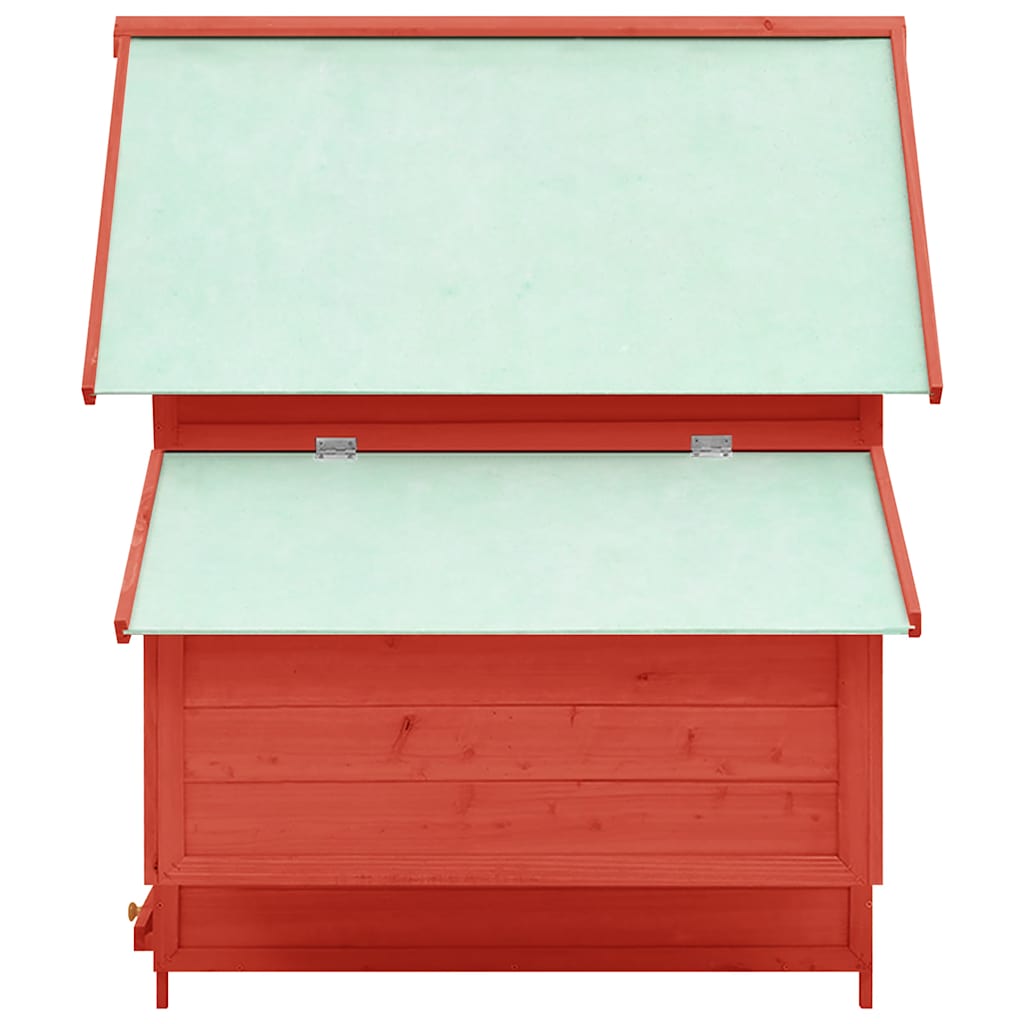 Chicken Coop Red and White 150x96x110 cm Solid Firwood