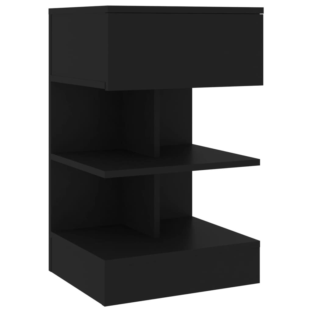 808651 vidaXL Bedside Cabinets 2 pcs Black 40x35x65 cm
