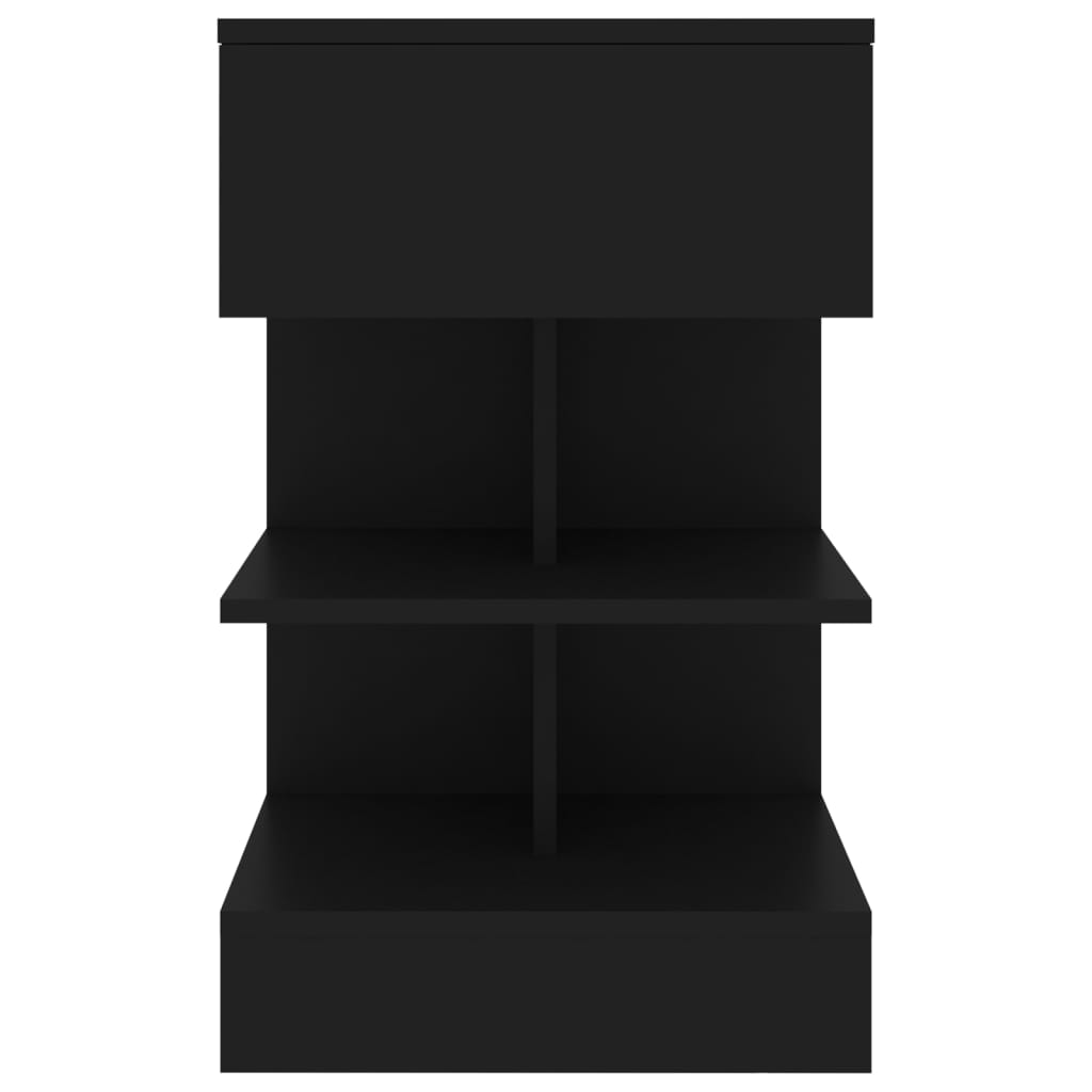 808651 vidaXL Bedside Cabinets 2 pcs Black 40x35x65 cm
