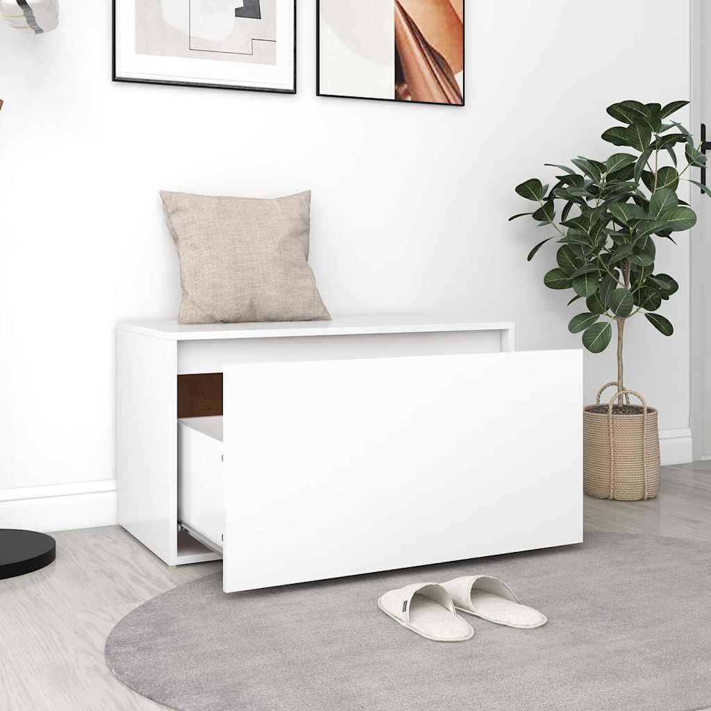 808666 vidaXL Hall Bench 80x40x45 cm White Engineered Wood