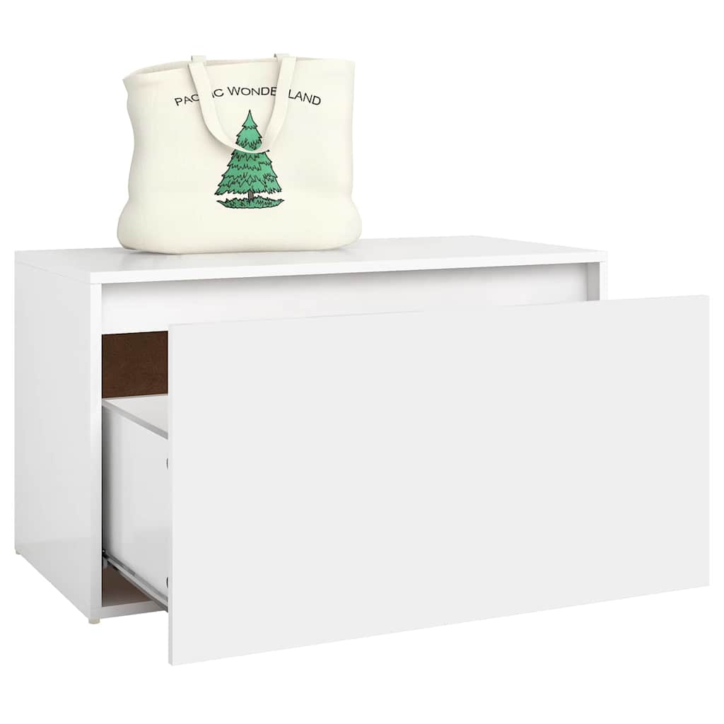 808666 vidaXL Hall Bench 80x40x45 cm White Engineered Wood