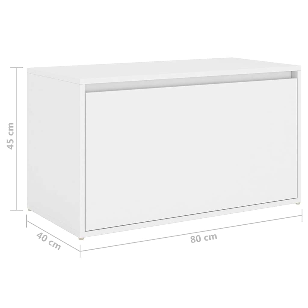 808666 vidaXL Hall Bench 80x40x45 cm White Engineered Wood