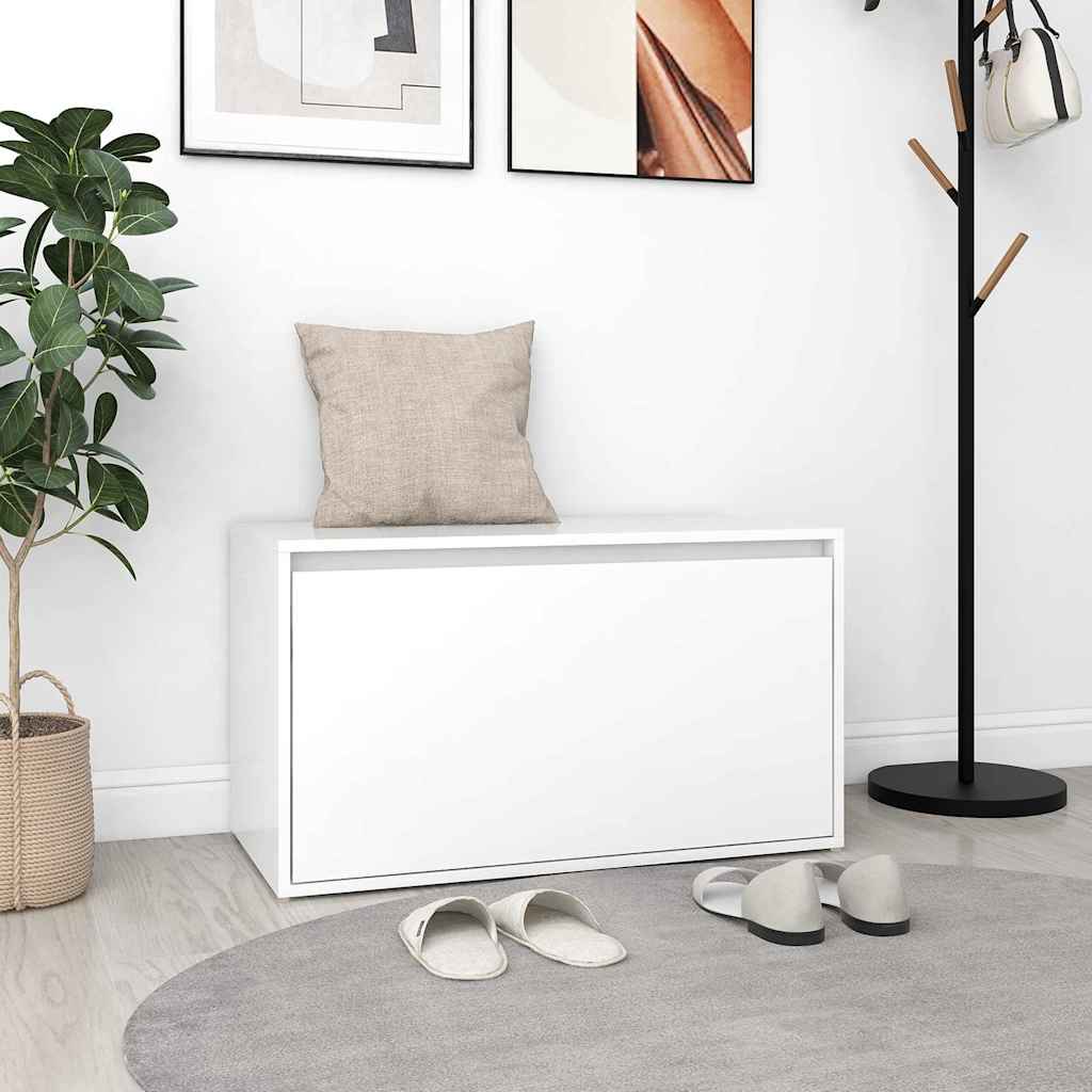 808666 vidaXL Hall Bench 80x40x45 cm White Engineered Wood