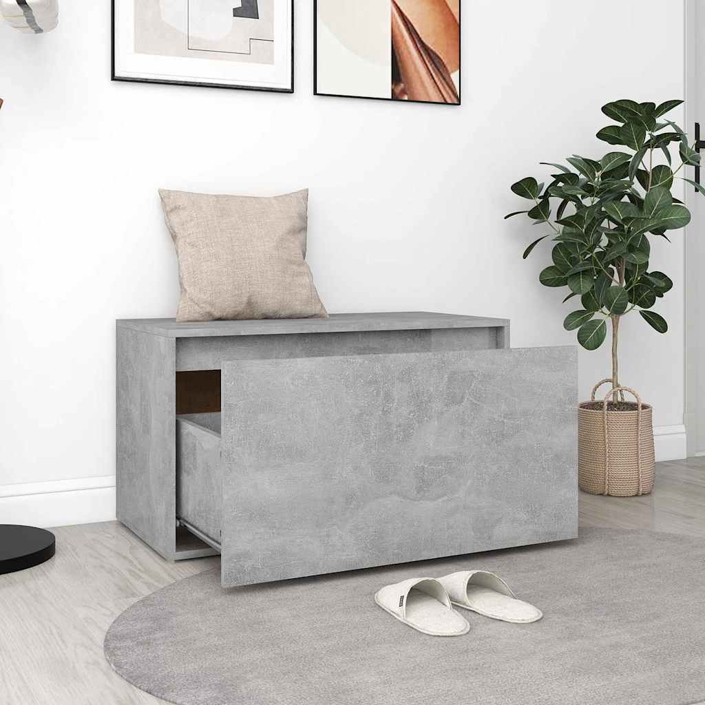 808670 vidaXL Hall Bench 80x40x45 cm Concrete Grey Engineered Wood